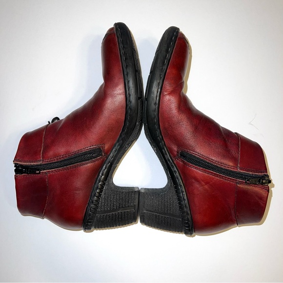 Rieker Women’s Antistress Red Leather Ankle Booties. Sz 6/37EU - Picture 5 of 14